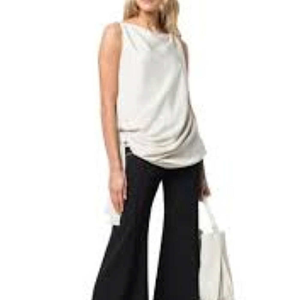 Tom Ford Draped White Sleeveless Top Size 4 - Picture 3 of 5